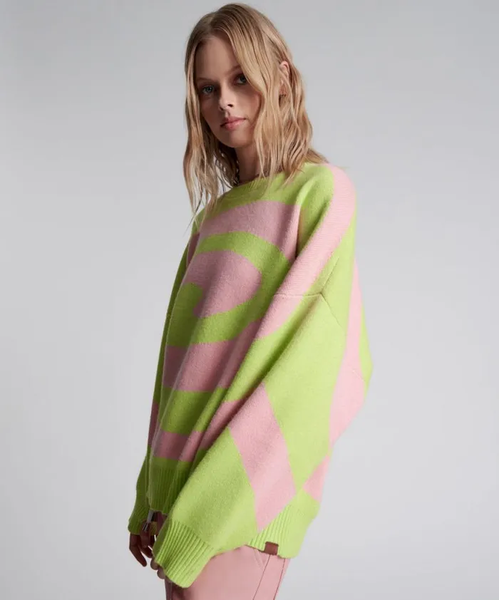 Women One Teaspoon Knitwear VORTEX JUMPER PINK Women One Teaspoon Knitwear VORTEX JUMPER PINK