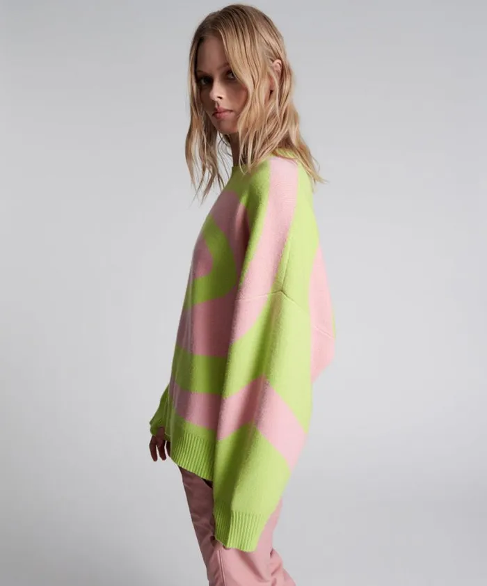 Women One Teaspoon Knitwear VORTEX JUMPER PINK Women One Teaspoon Knitwear VORTEX JUMPER PINK