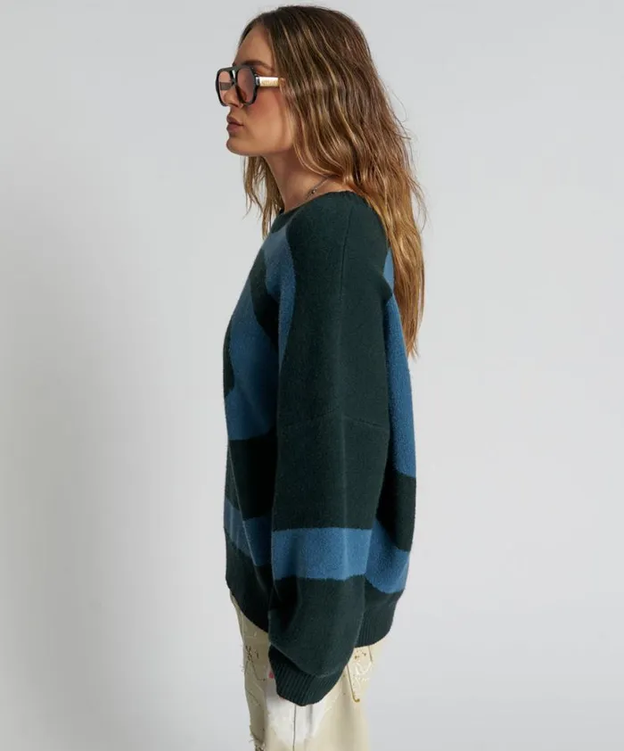 Women One Teaspoon Knitwear VORTEX KNIT SWEATER GREEN Women One Teaspoon Knitwear VORTEX KNIT SWEATER GREEN