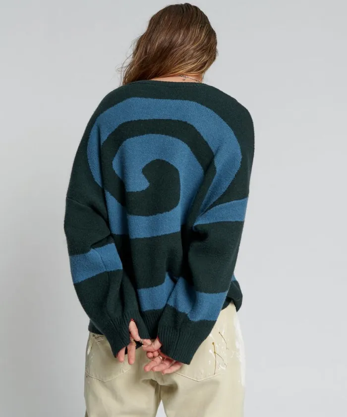 Women One Teaspoon Knitwear VORTEX KNIT SWEATER GREEN Women One Teaspoon Knitwear VORTEX KNIT SWEATER GREEN