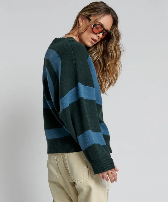 Women One Teaspoon Knitwear VORTEX KNIT SWEATER GREEN Women One Teaspoon Knitwear VORTEX KNIT SWEATER GREEN