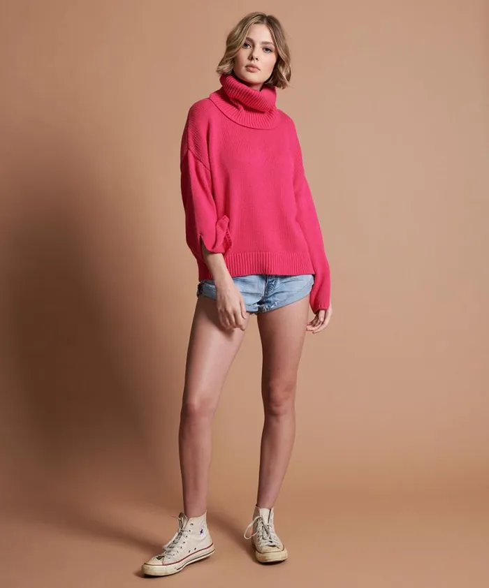Women One Teaspoon Knitwear WINONA BACKLESS SWEATER PINK
