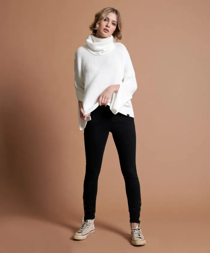 Women One Teaspoon Knitwear WINONA BACKLESS SWEATER WHITE