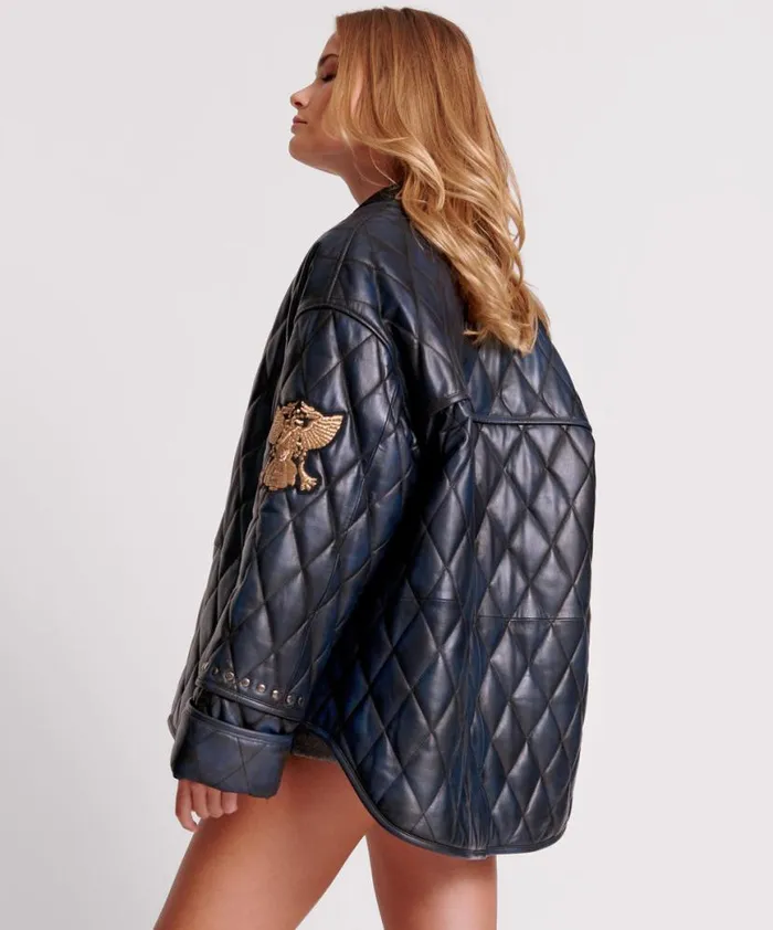 Women One Teaspoon Leather Jackets EAGLE EYE LEATHER QUILTED JACKET Women One Teaspoon Leather Jackets EAGLE EYE LEATHER QUILTED JACKET