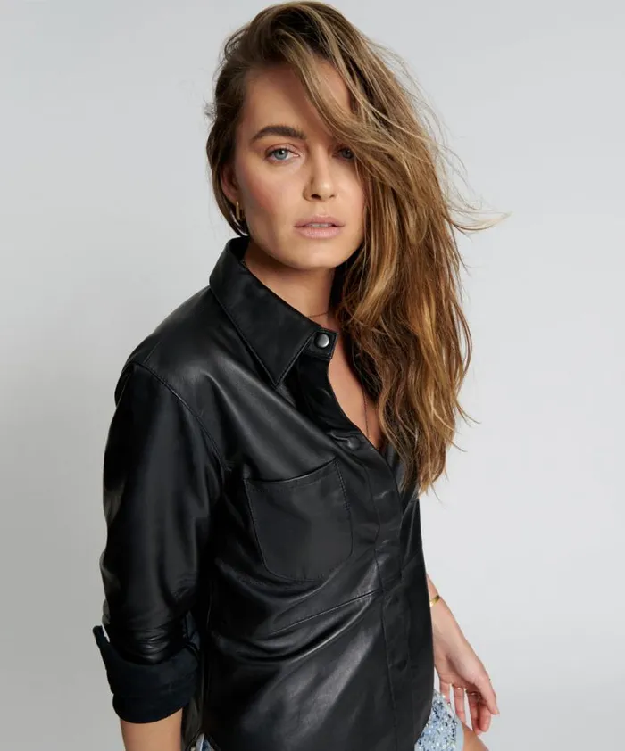 Women One Teaspoon Leather Jackets SOFIA CUT OUT LEATHER SHIRT Women One Teaspoon Leather Jackets SOFIA CUT OUT LEATHER SHIRT