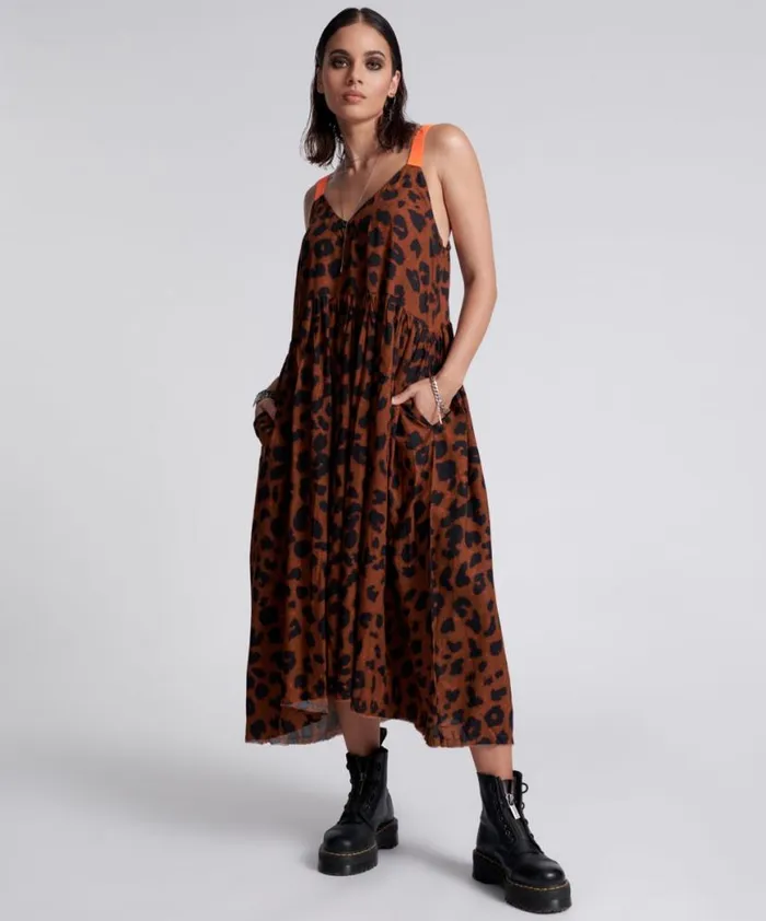Women One Teaspoon Midi and Maxi Dresses ANIMAL ANARCHY RUNAWAY SLIP DRESS Women One Teaspoon Midi and Maxi Dresses ANIMAL ANARCHY RUNAWAY SLIP DRESS