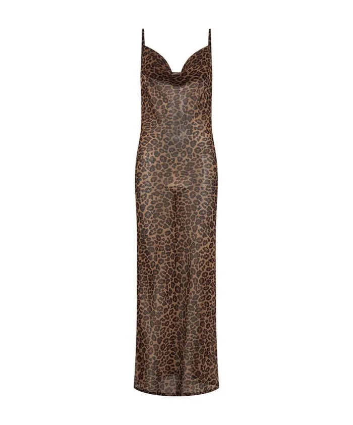 Women One Teaspoon Midi and Maxi Dresses ANIMAL JAGGER LONG SLIP DRESS Women One Teaspoon Midi and Maxi Dresses ANIMAL JAGGER LONG SLIP DRESS