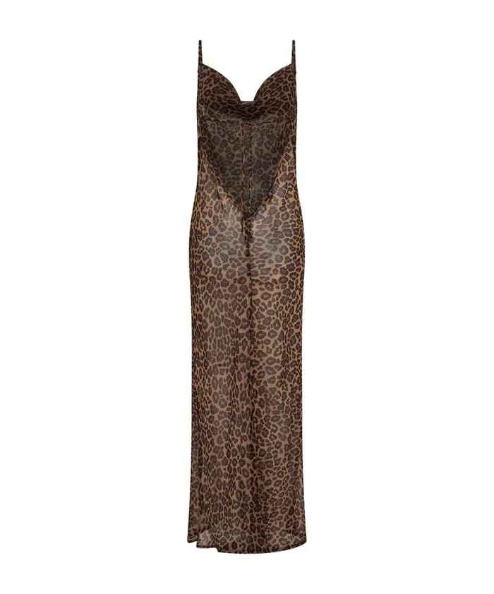 Women One Teaspoon Midi and Maxi Dresses ANIMAL JAGGER LONG SLIP DRESS Women One Teaspoon Midi and Maxi Dresses ANIMAL JAGGER LONG SLIP DRESS