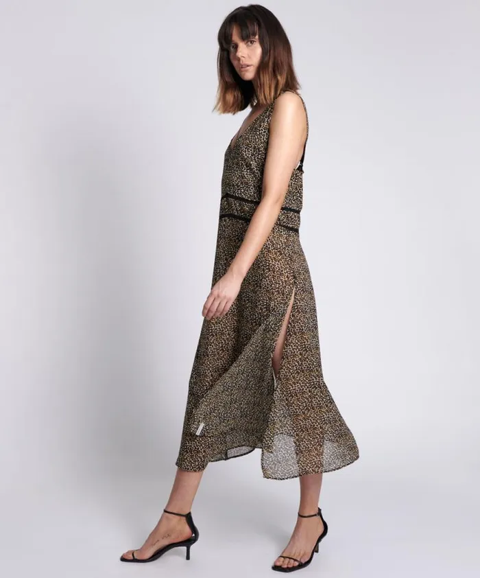 Women One Teaspoon Midi and Maxi Dresses ANIMAL NIGHT LOVER DRESS Women One Teaspoon Midi and Maxi Dresses ANIMAL NIGHT LOVER DRESS