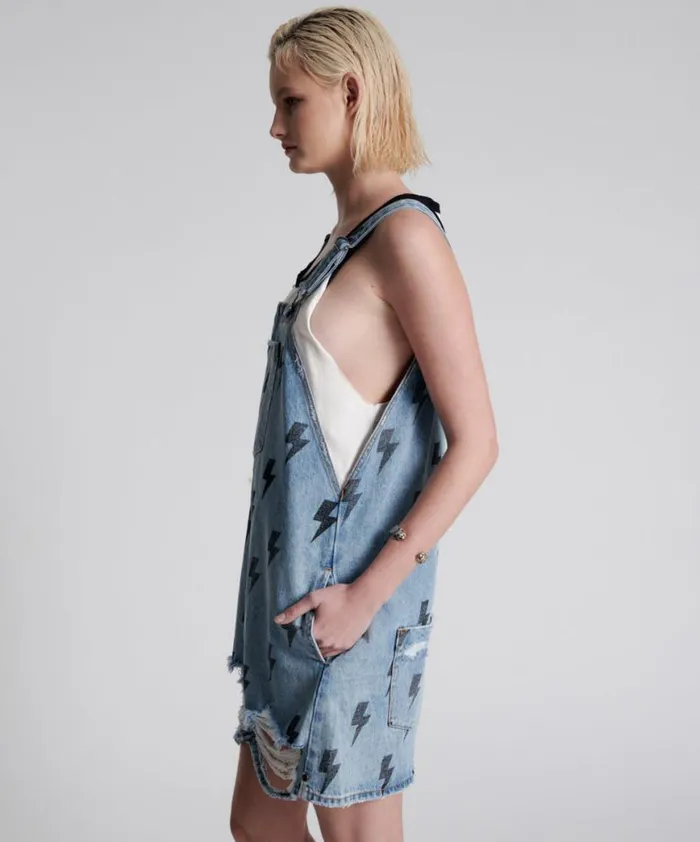 Women One Teaspoon Midi and Maxi Dresses BLUE LIGHTNING PINI DENIM DRESS Women One Teaspoon Midi and Maxi Dresses BLUE LIGHTNING PINI DENIM DRESS