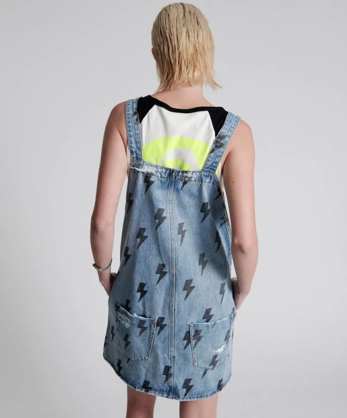 Women One Teaspoon Midi and Maxi Dresses BLUE LIGHTNING PINI DENIM DRESS Women One Teaspoon Midi and Maxi Dresses BLUE LIGHTNING PINI DENIM DRESS