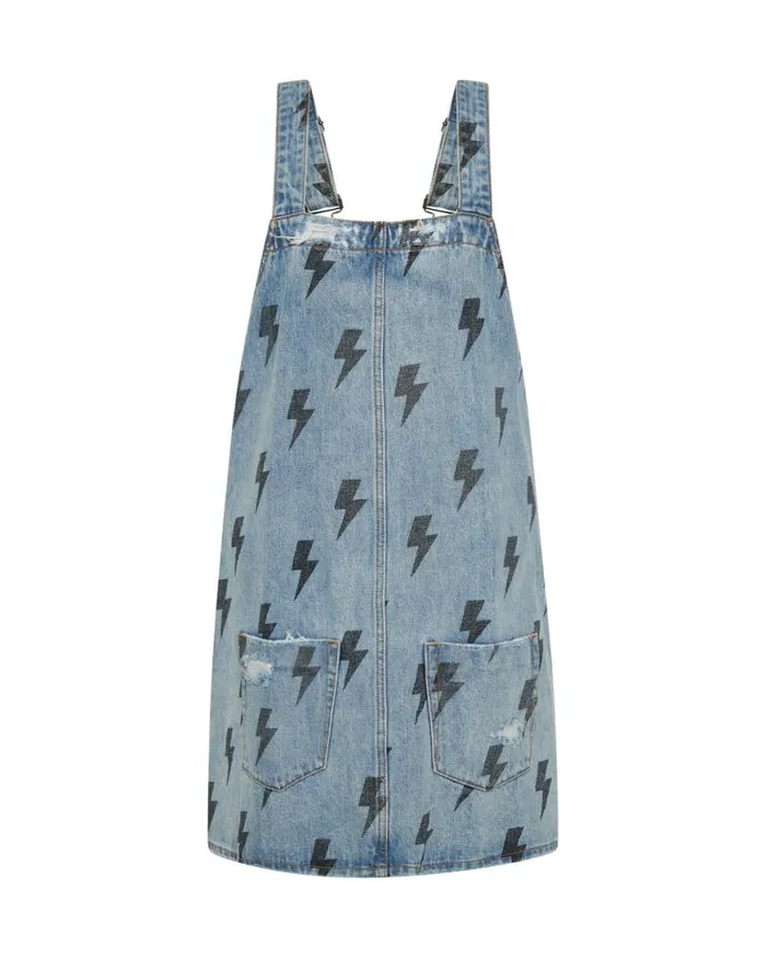 Women One Teaspoon Midi and Maxi Dresses BLUE LIGHTNING PINI DENIM DRESS Women One Teaspoon Midi and Maxi Dresses BLUE LIGHTNING PINI DENIM DRESS