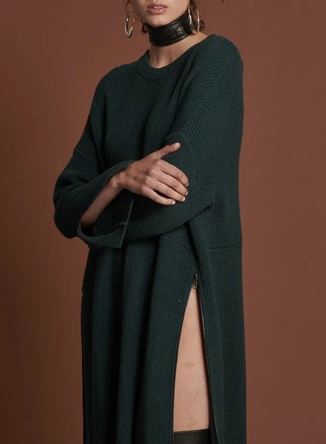 Women One Teaspoon Midi and Maxi Dresses BOTTLE GREEN STUDIO ZIP KNIT DRESS Women One Teaspoon Midi and Maxi Dresses BOTTLE GREEN STUDIO ZIP KNIT DRESS