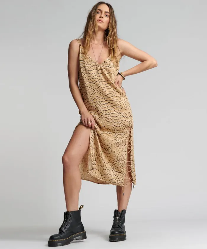 Women One Teaspoon Midi and Maxi Dresses DELUSION LACED SLIP DRESS