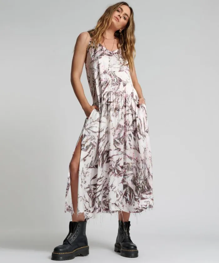 Women One Teaspoon Midi and Maxi Dresses ILLUSIONS RUNAWAY HAND PRINTED CAMI DRESS Women One Teaspoon Midi and Maxi Dresses ILLUSIONS RUNAWAY HAND PRINTED CAMI DRESS