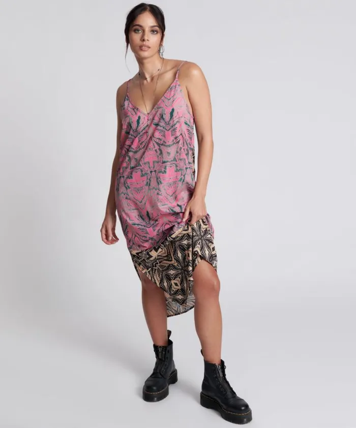 Women One Teaspoon Midi and Maxi Dresses KALEIDOSCOPE LONG SLIP DRESS