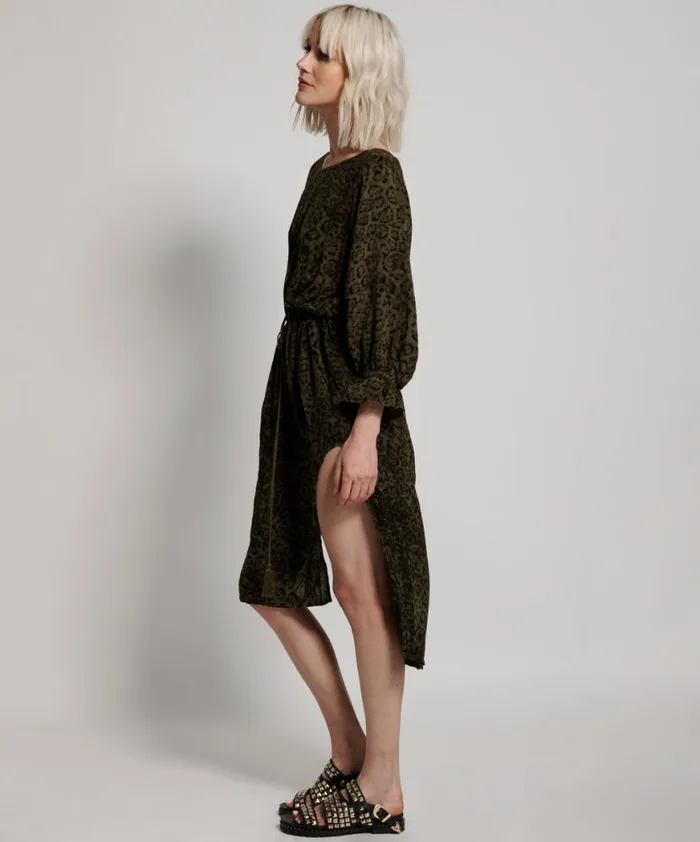 Women One Teaspoon Midi and Maxi Dresses KHAKI LEOPARD TIE DYE SOCIETY CLUB DRESS Women One Teaspoon Midi and Maxi Dresses KHAKI LEOPARD TIE DYE SOCIETY CLUB DRESS