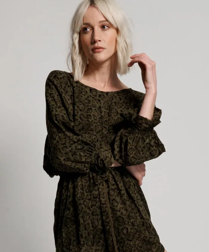 Women One Teaspoon Midi and Maxi Dresses KHAKI LEOPARD TIE DYE SOCIETY CLUB DRESS Women One Teaspoon Midi and Maxi Dresses KHAKI LEOPARD TIE DYE SOCIETY CLUB DRESS