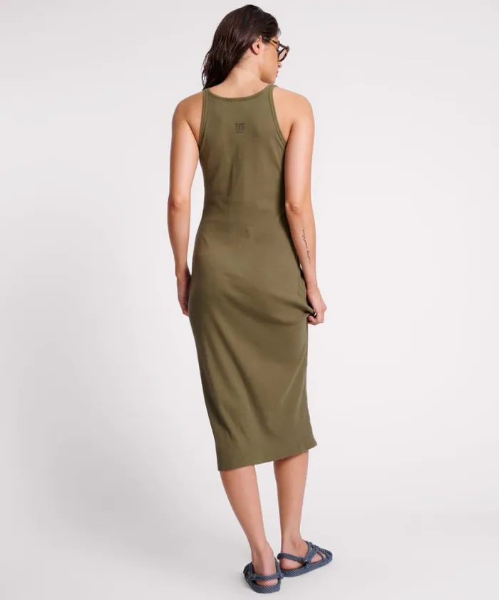 Women One Teaspoon Midi and Maxi Dresses KHAKI ONE TEASPOON RIB SINGLET MIDI DRESS Women One Teaspoon Midi and Maxi Dresses KHAKI ONE TEASPOON RIB SINGLET MIDI DRESS