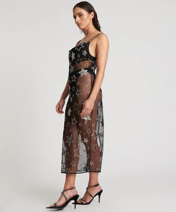 Women One Teaspoon Midi and Maxi Dresses STELLAR ALL STAR HAND BEADED SLIP DRESS Women One Teaspoon Midi and Maxi Dresses STELLAR ALL STAR HAND BEADED SLIP DRESS