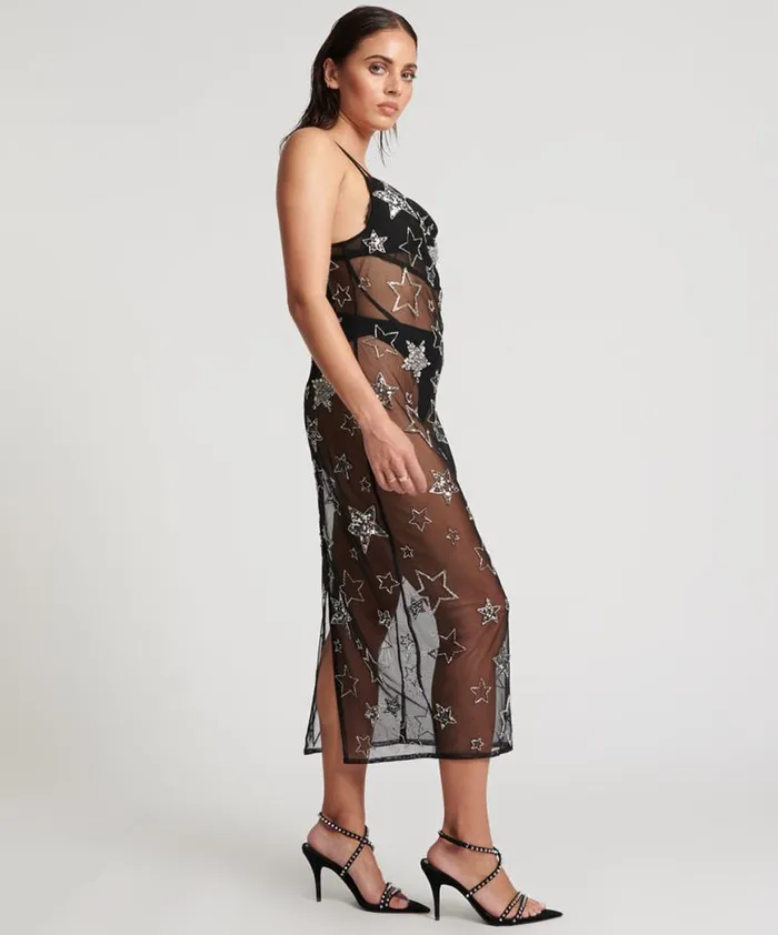 Women One Teaspoon Midi and Maxi Dresses STELLAR ALL STAR HAND BEADED SLIP DRESS Women One Teaspoon Midi and Maxi Dresses STELLAR ALL STAR HAND BEADED SLIP DRESS