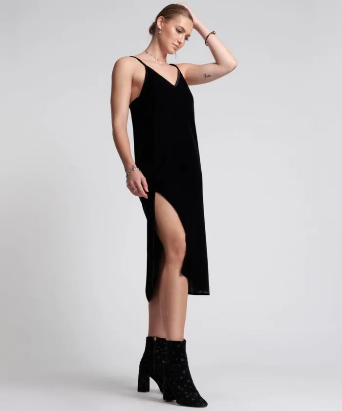 Women One Teaspoon Midi and Maxi Dresses VELVET LOVER MIDI SLIP DRESS