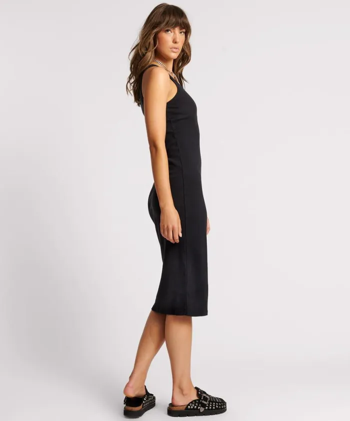 Women One Teaspoon Midi and Maxi Dresses WASHED BLACK ONE TEASPOON RIB SINGLET DRESS Women One Teaspoon Midi and Maxi Dresses WASHED BLACK ONE TEASPOON RIB SINGLET DRESS