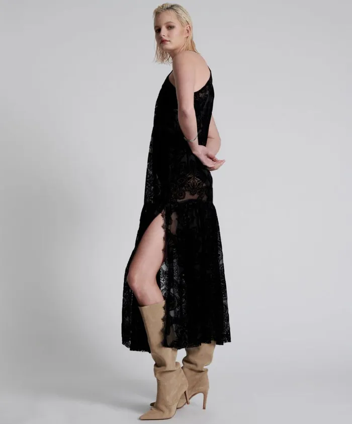 Women One Teaspoon Midi and Maxi Dresses WESTERN DEFIANCE LONG SLIP DRESS Women One Teaspoon Midi and Maxi Dresses WESTERN DEFIANCE LONG SLIP DRESS