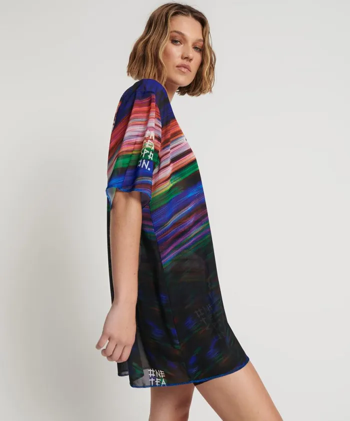 Women One Teaspoon Mini Dresses 99 CENT DREAMS MESH TEE DRESS