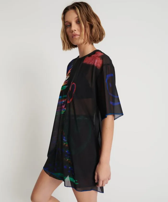 Women One Teaspoon Mini Dresses 99 CENT DREAMS MESH TEE DRESS Women One Teaspoon Mini Dresses 99 CENT DREAMS MESH TEE DRESS