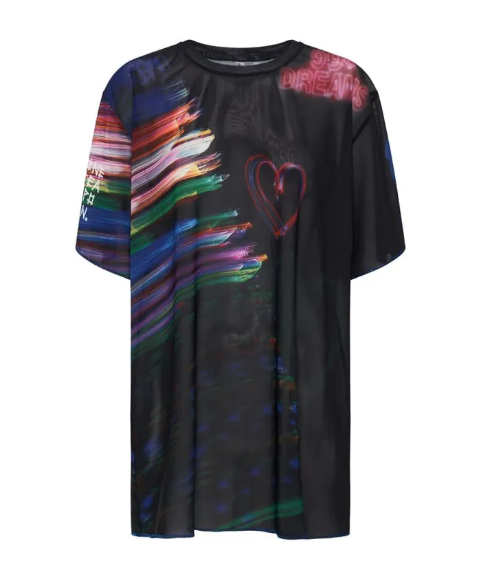 Women One Teaspoon Mini Dresses 99 CENT DREAMS MESH TEE DRESS Women One Teaspoon Mini Dresses 99 CENT DREAMS MESH TEE DRESS
