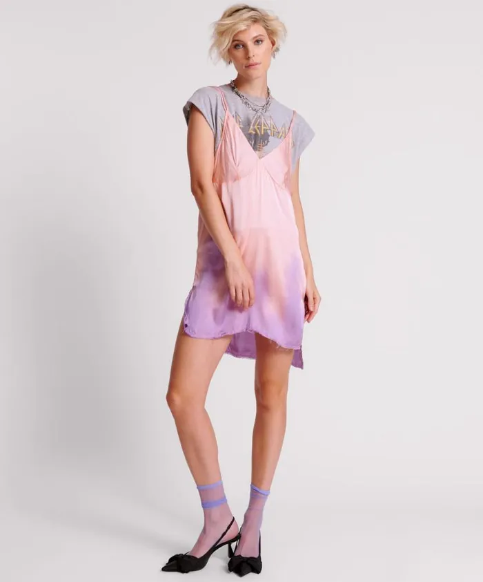 Women One Teaspoon Mini Dresses ACID CANDY DIP DYE MINI SLIP DRESS