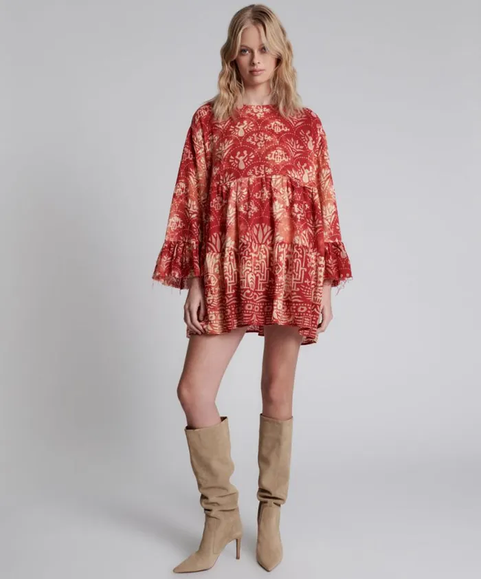 Women One Teaspoon Mini Dresses BABYLON GARDEN MAGIQUE DRESS