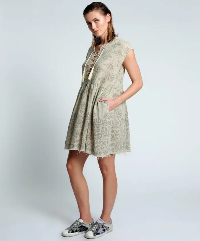 Women One Teaspoon Mini Dresses BABYLON GARDENS ISLAND DRESS Women One Teaspoon Mini Dresses BABYLON GARDENS ISLAND DRESS