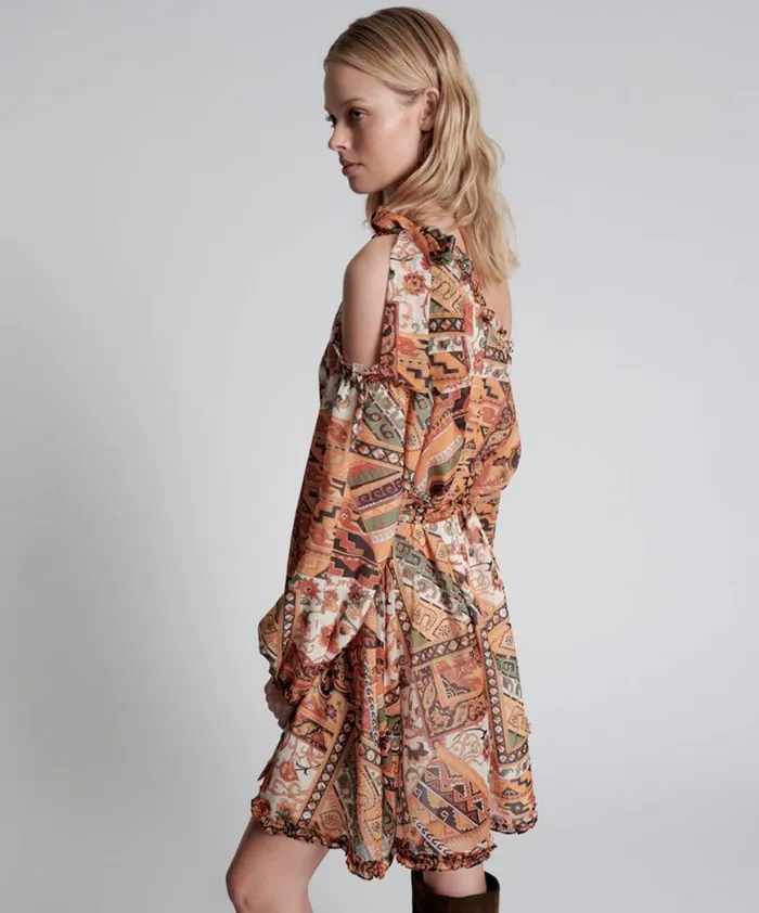 Women One Teaspoon Mini Dresses BAZAAR PAISLEY ONE SHOULDER DRESS Women One Teaspoon Mini Dresses BAZAAR PAISLEY ONE SHOULDER DRESS