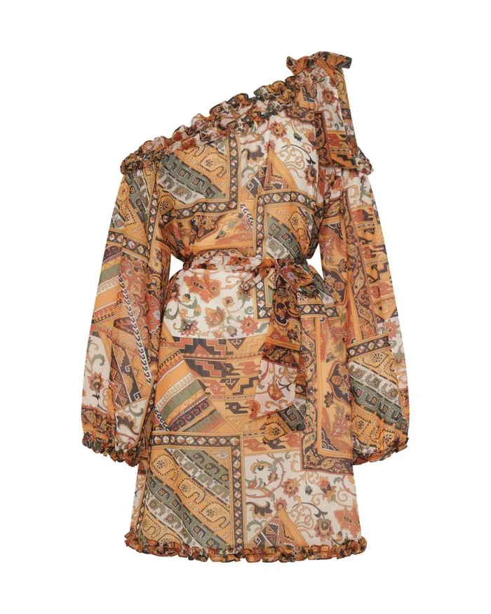 Women One Teaspoon Mini Dresses BAZAAR PAISLEY ONE SHOULDER DRESS Women One Teaspoon Mini Dresses BAZAAR PAISLEY ONE SHOULDER DRESS