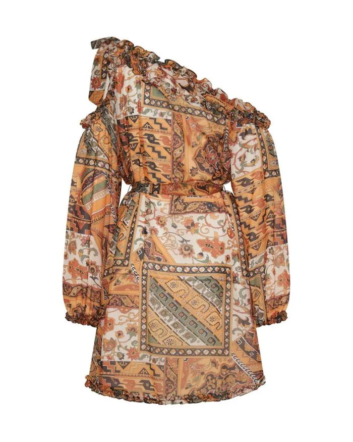 Women One Teaspoon Mini Dresses BAZAAR PAISLEY ONE SHOULDER DRESS Women One Teaspoon Mini Dresses BAZAAR PAISLEY ONE SHOULDER DRESS