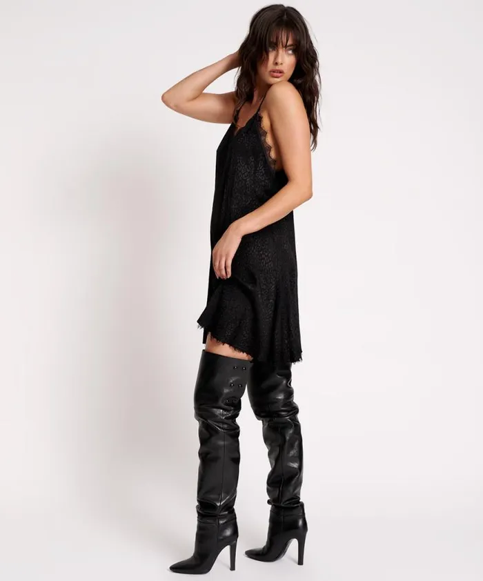 Women One Teaspoon Mini Dresses BLACK ANGEL DELIRIOUS SLIP DRESS Women One Teaspoon Mini Dresses BLACK ANGEL DELIRIOUS SLIP DRESS