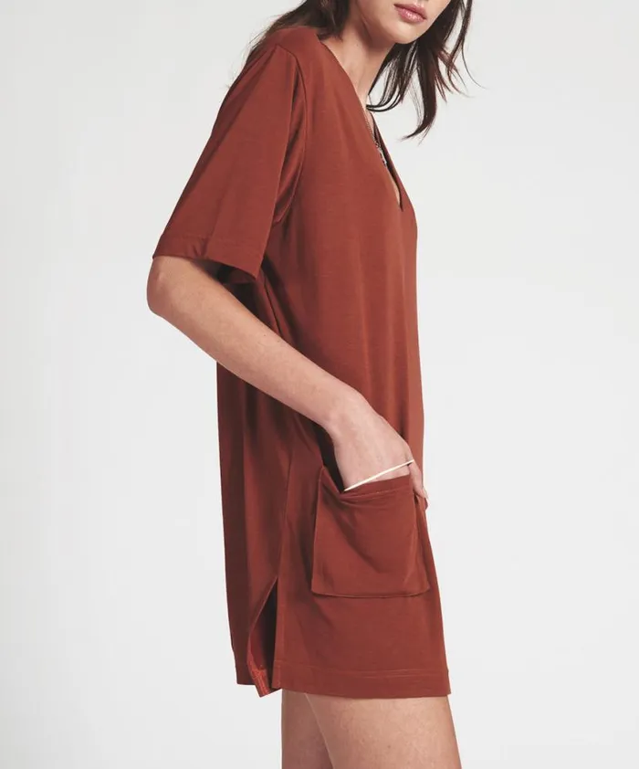 Women One Teaspoon Mini Dresses BUFFALO MODAL SLOUCHY DRESS Women One Teaspoon Mini Dresses BUFFALO MODAL SLOUCHY DRESS