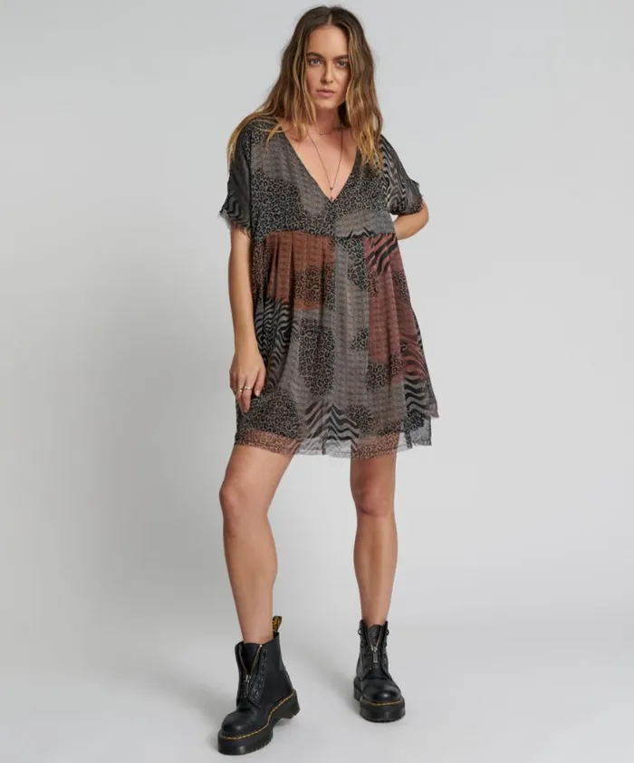 Women One Teaspoon Mini Dresses DILEMA OVERSIZED MINI DRESS