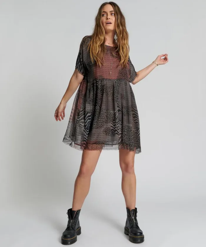 Women One Teaspoon Mini Dresses DILEMA OVERSIZED MINI DRESS Women One Teaspoon Mini Dresses DILEMA OVERSIZED MINI DRESS