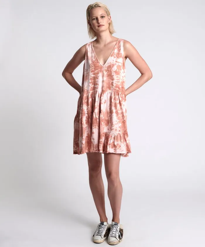Women One Teaspoon Mini Dresses GYPSY TIE DYE SMOKE JERSEY DRESS