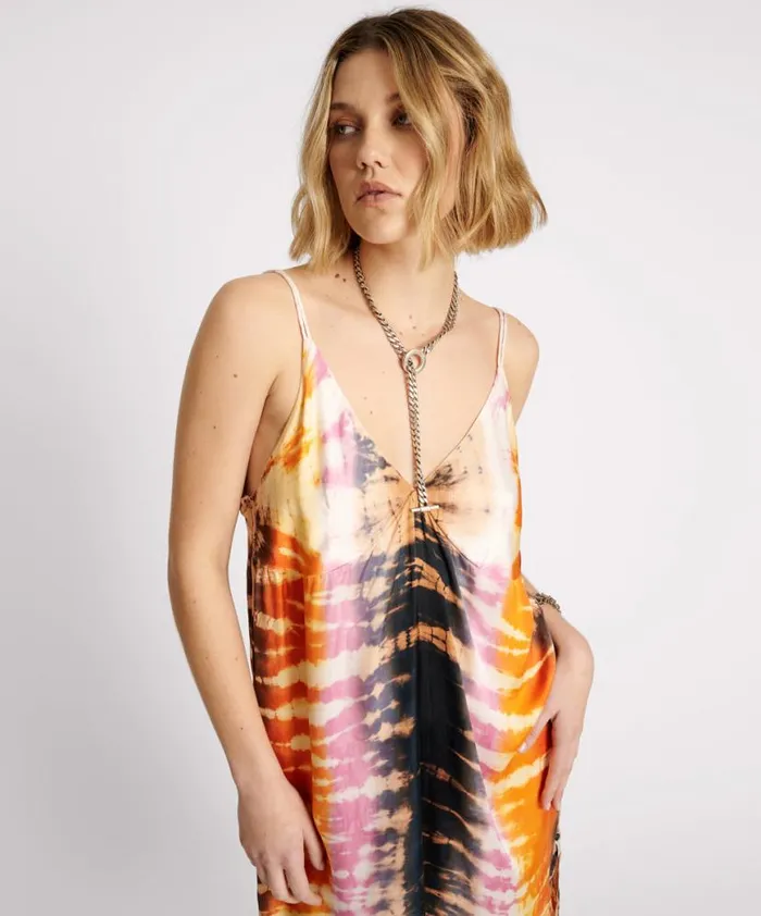 Women One Teaspoon Mini Dresses MAKE WAVES HAND DYED SATIN SLIP DRESS Women One Teaspoon Mini Dresses MAKE WAVES HAND DYED SATIN SLIP DRESS