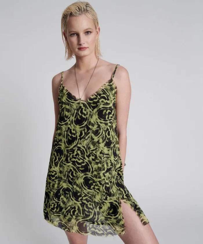 Women One Teaspoon Mini Dresses MYSTERIOUS SNAKE EYE SLIP DRESS