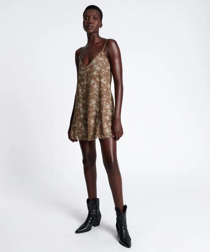 Women One Teaspoon Mini Dresses MYSTERIOUS SNAKE SLIP DRESS Women One Teaspoon Mini Dresses MYSTERIOUS SNAKE SLIP DRESS