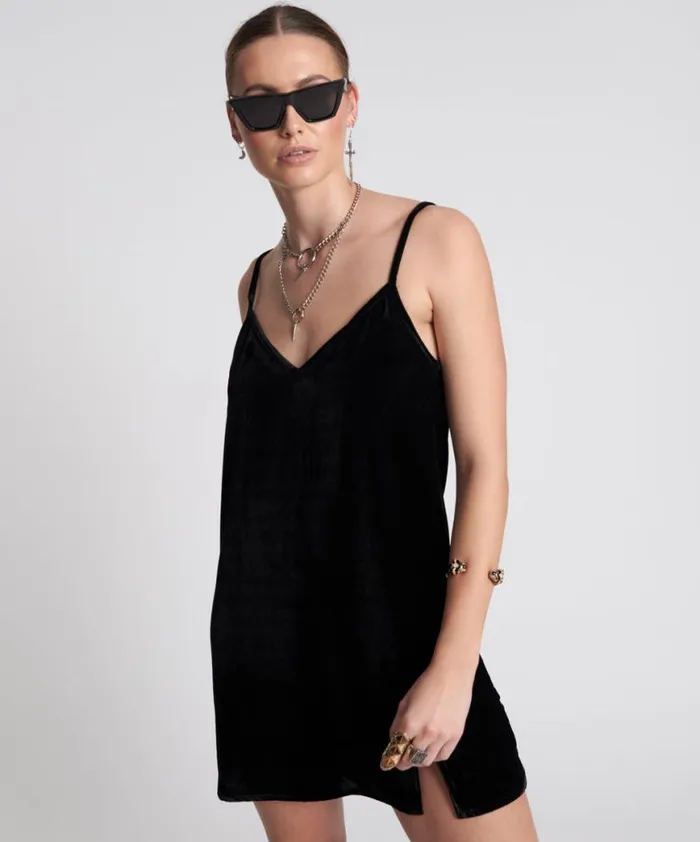 Women One Teaspoon Mini Dresses VELVET LOVER MINI SLIP DRESS Women One Teaspoon Mini Dresses VELVET LOVER MINI SLIP DRESS
