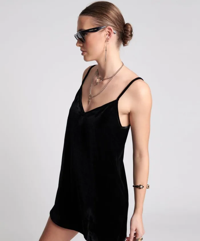 Women One Teaspoon Mini Dresses VELVET LOVER MINI SLIP DRESS Women One Teaspoon Mini Dresses VELVET LOVER MINI SLIP DRESS