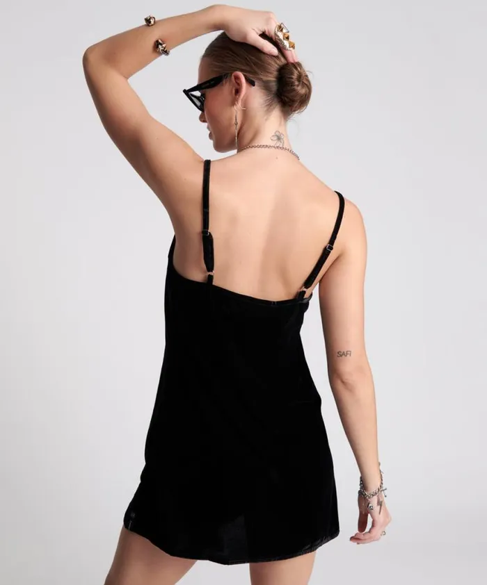 Women One Teaspoon Mini Dresses VELVET LOVER MINI SLIP DRESS Women One Teaspoon Mini Dresses VELVET LOVER MINI SLIP DRESS