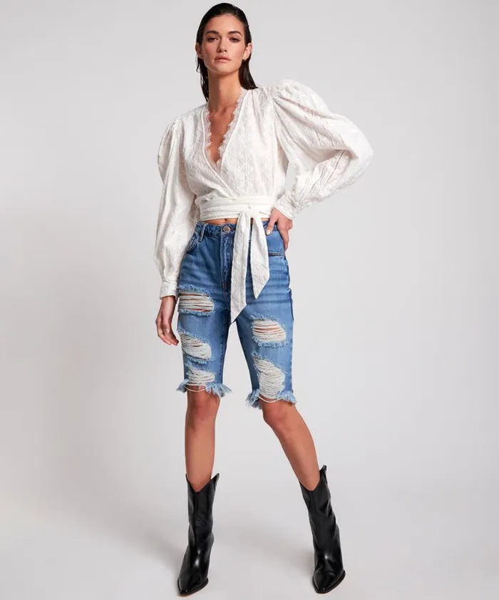 Women One Teaspoon Organic Tees DELAWARE CUT OFF ORGANIC SUSTAINABLE TRUCKERS SHORTS Women One Teaspoon Organic Tees DELAWARE CUT OFF ORGANIC SUSTAINABLE TRUCKERS SHORTS