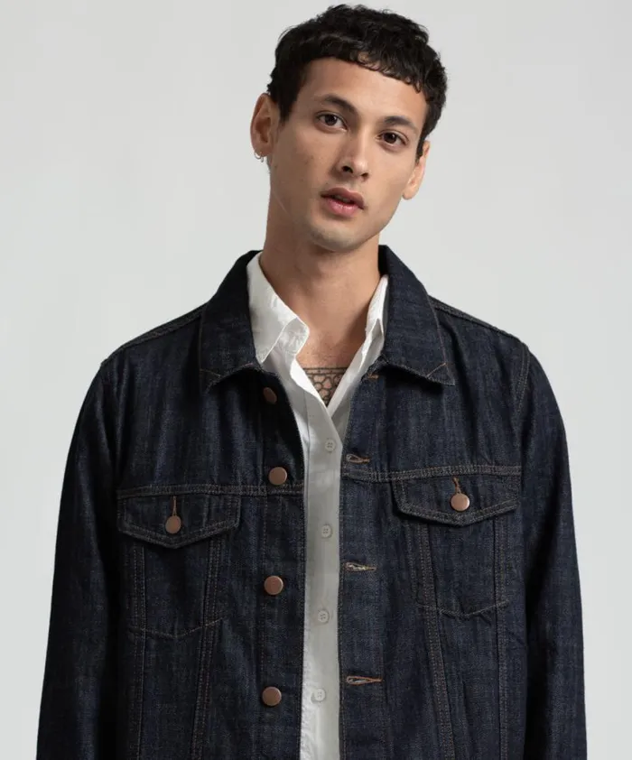 Women One Teaspoon Organic Tees ORGANIC RAW BANDIT TRUCKER JACKET BLUE Women One Teaspoon Organic Tees ORGANIC RAW BANDIT TRUCKER JACKET BLUE